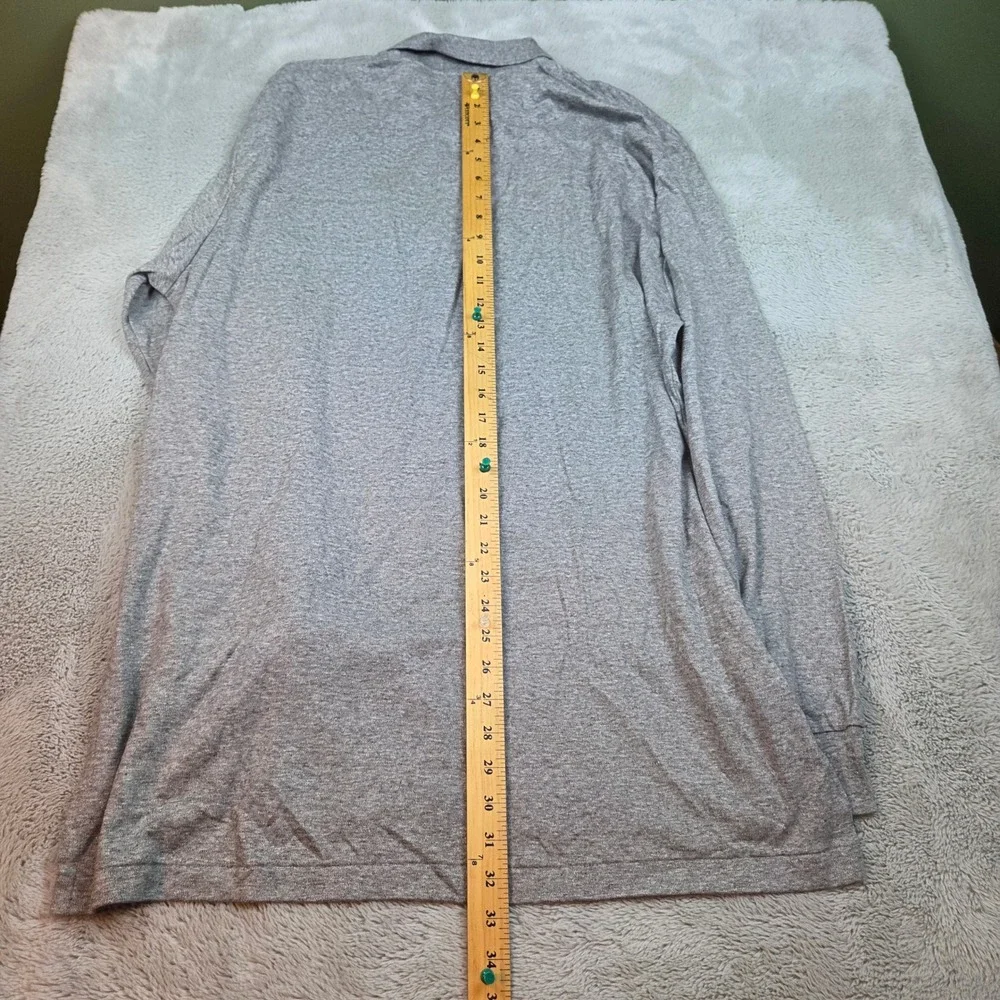 Polo Ralph Lauren Long Sleeve Polo Mens XL Classic Cotton Pony Logo Heather Gray